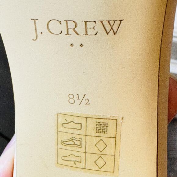 J Crew Sandals Womens 8.5 Beige Woven Slide Open Toe Block Heel Raffia Fringe - Picture 10 of 11